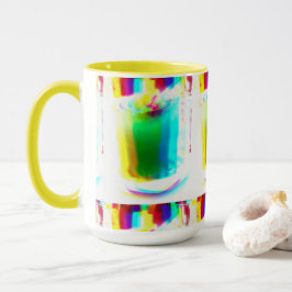 Caneca Abstrato Popart Primário Rainbow Beber Mug