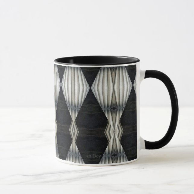 Caneca Abstrato preto e branco 2 (Direita)