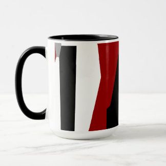Caneca Abstrato preto e branco vermelho