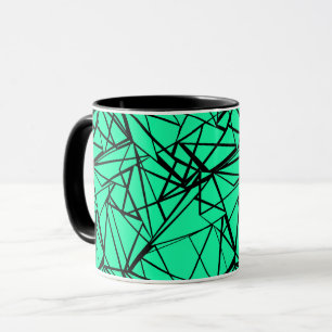 Caneca Abstrato preto e turquesa