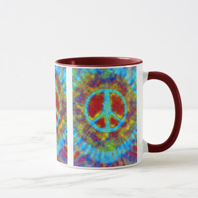 Caneca Abstrato Psicodélico - Sinal de Paz Tie-Dye (Direita)