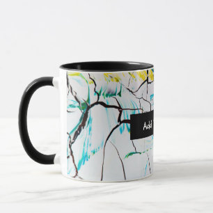 Caneca Abstrato racha em azul verde amarelo