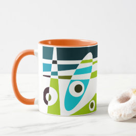 Caneca Abstrato Surfing Olive Blue Teer Planner