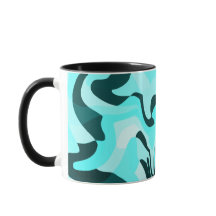 Abstrato Swirling Aqua and Teal Design