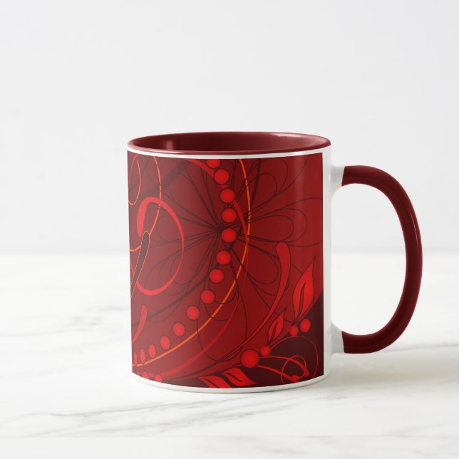 Caneca abstrato vermelho (Direita)