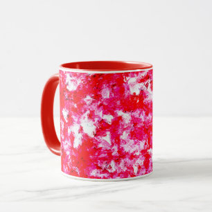 Caneca Abstrato Vermelho e Rosa