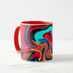 Caneca Abstrato vibrante oscila com vermelho, verde e azu