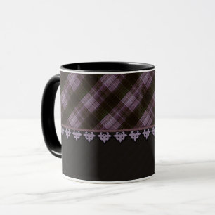 Caneca Abstrato xadrez sem costura, de tarte preto