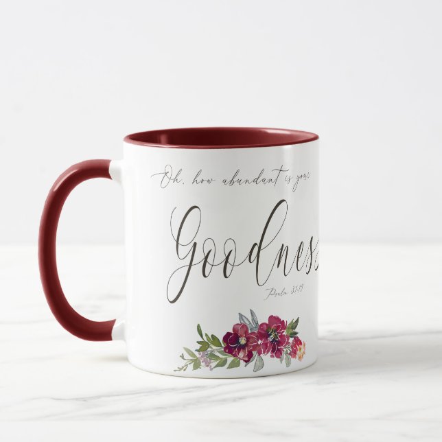 Caneca Abundant Goodness Red floral (Esquerda)