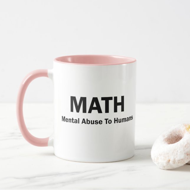 Caneca Abuso mental da MATEMÁTICA aos seres humanos (Com Donut)