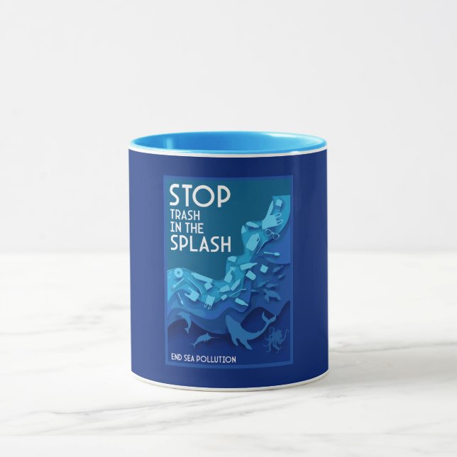 Caneca Acabar com a Poluição do Mar (Centro)