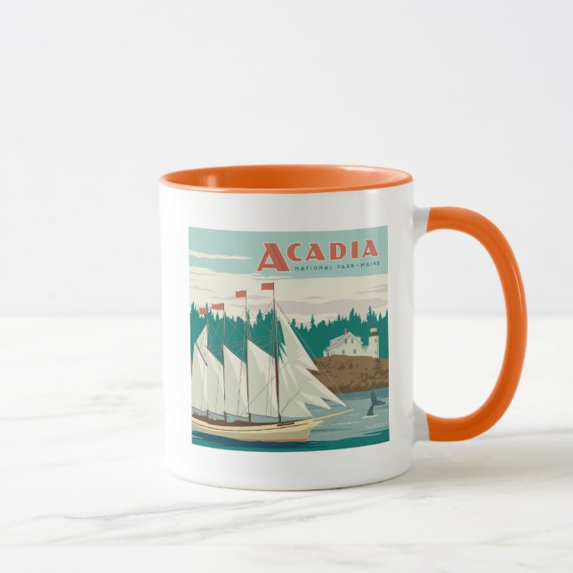 Caneca Acadia National Park, Maine | Embarcação de vela e (Direita)