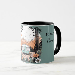 Caneca Acampador nas montanhas adicione nome e presente d
