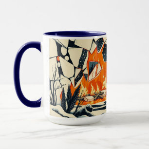 Caneca Acampamento de Fogo de Madeira de Gelo Partido Abr