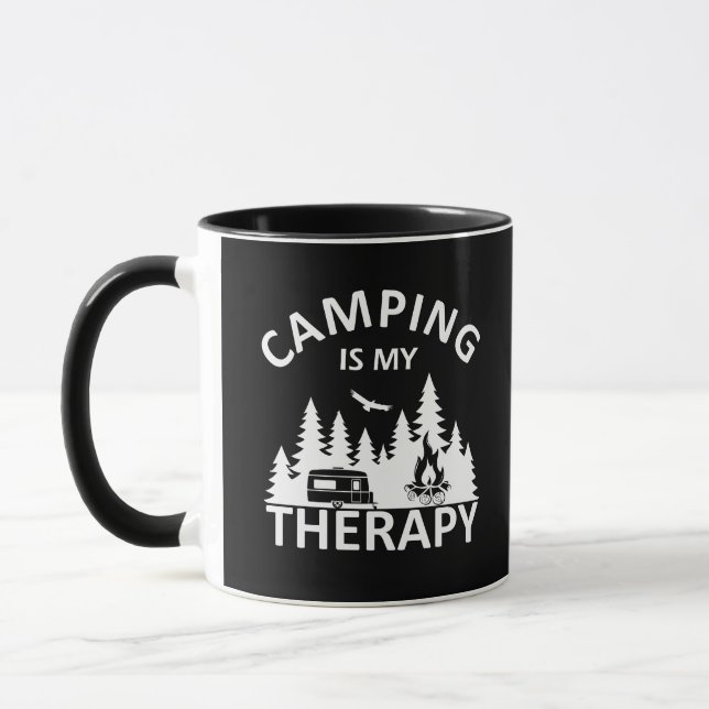 Caneca Acampamento é o meu slogan engraçado de acampament (Esquerda)