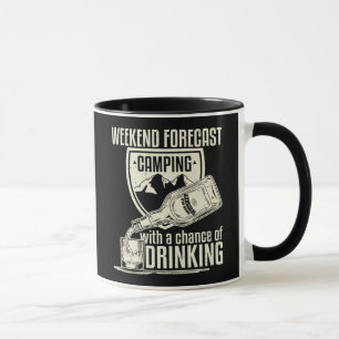Caneca Acampamento previsto fim de semana com uma