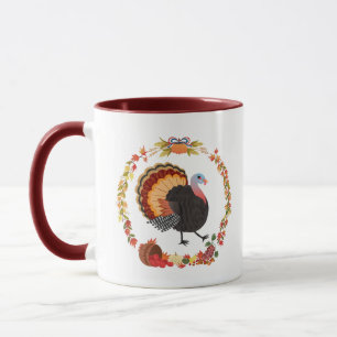 Caneca Ação de Graças à Turquia e à Colheita