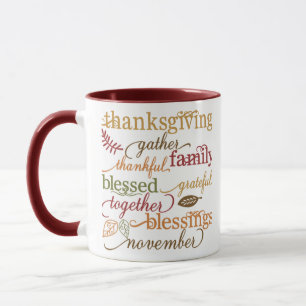 Caneca Ação de Graças Bênçãos Mug
