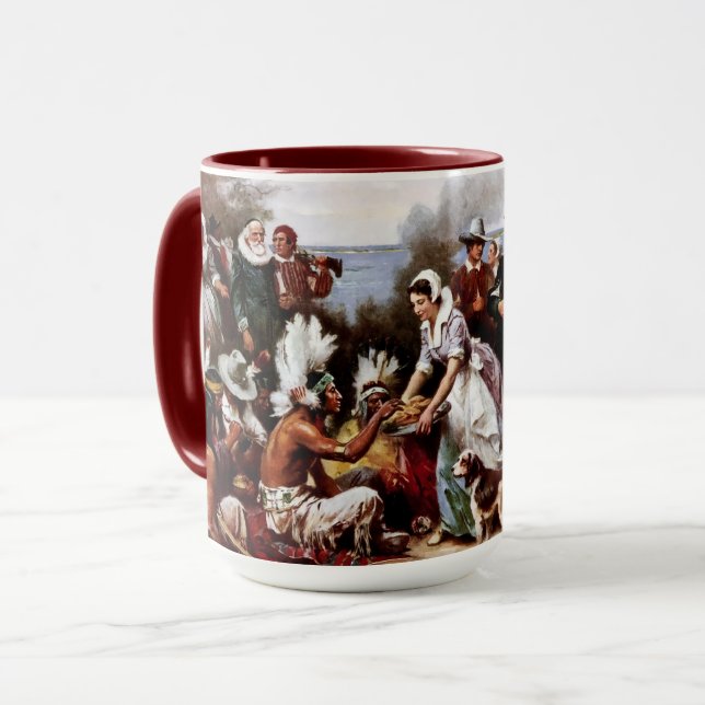 Caneca Ação de Graças, Bonitas Artes Dão Mugs (Frente Esquerda)