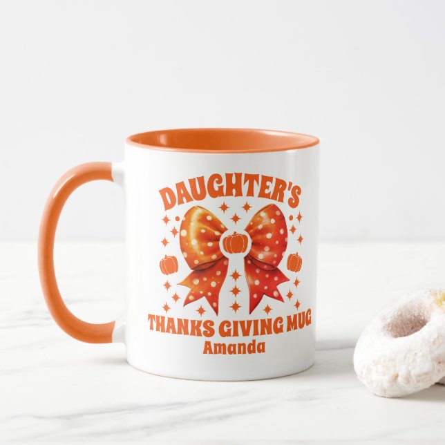 Caneca Ação de Graças da Filha Personalizada (Com Donut)