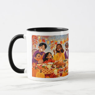 Caneca Ação de Graças Festa em Família Outono Aconchegant