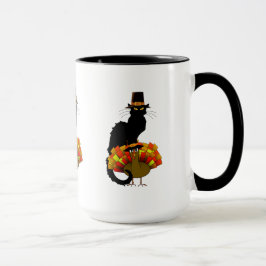 Caneca Ação De Graças Le Chat Noir Com A Turquia Peregrin