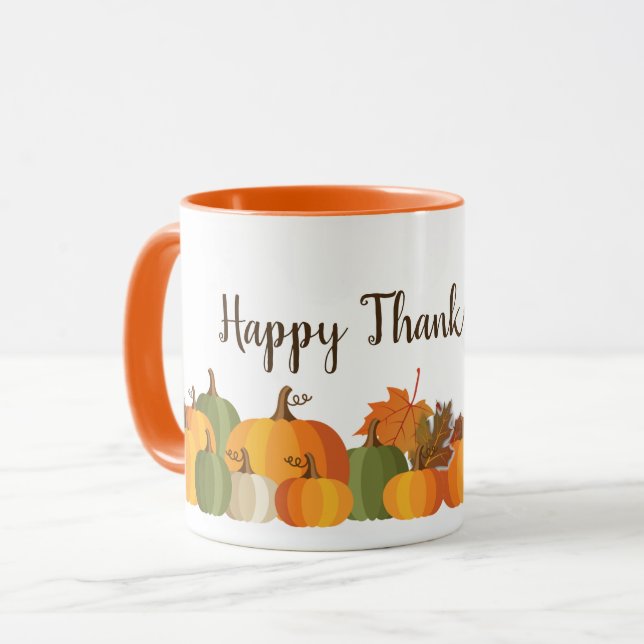 Caneca Ação de Graças Pumpkins Mug (Frente Esquerda)