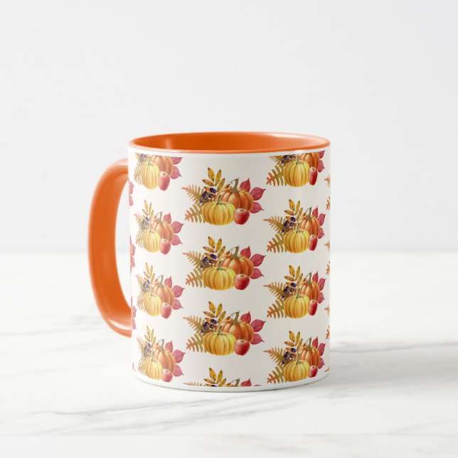 Caneca Ação de Graças Pumpkins Mug (Frente Esquerda)