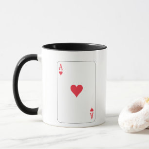 Caneca Ace of Hearts – Design de Carta Minimalista