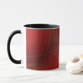 Caneca Aceitação | Padrão de Boho Eclético Vermelho