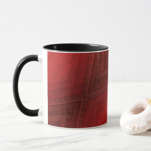 Caneca Aceitação   Padrão de Boho Eclético Vermelho