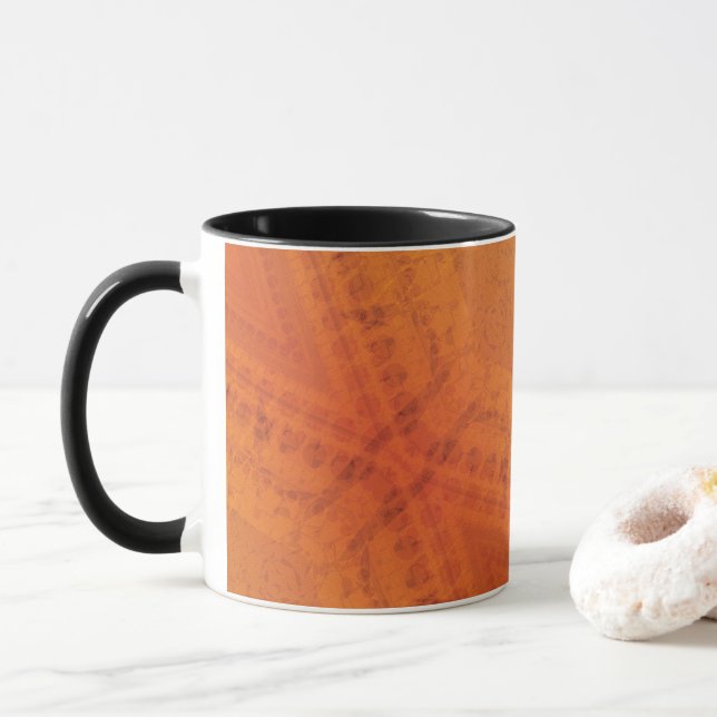Caneca Aceitação | Padrão do Shibori Amarelo Vermelho Lar (Com Donut)