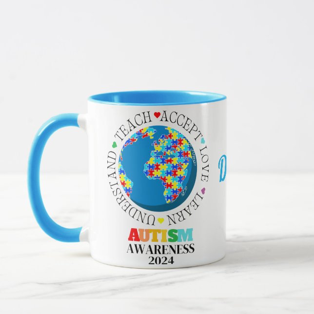 Caneca Aceitação personalizada do amor de consciência do  (Esquerda)
