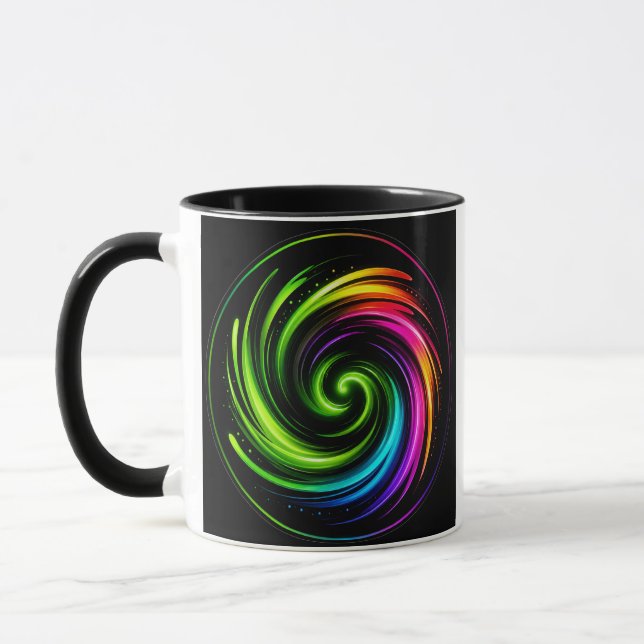 Caneca Acento de Redemoinho de Arco-Íris de Vórtice de En (Esquerda)