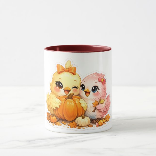 Caneca Acessórios de Bebida de Pássaro e Abóbora de Outon (Centro)