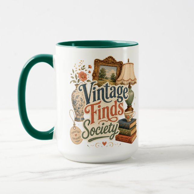 Caneca Achados Vintage Tesouros Cottagecore (Esquerda)