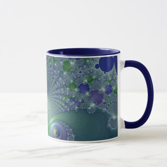 Caneca Aço Azul - Mug Fractal (Direita)