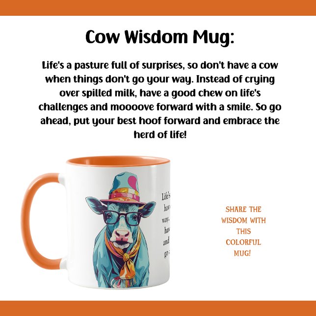 Caneca Aconselhamento Engraçado De Uma Vaca (Criador carregado)