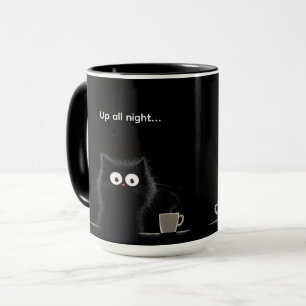 Caneca Acordado a Noite Toda Gato Preto