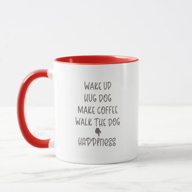 Caneca Acordar, Cachorro Hug... Molho de café vermelho br (Esquerda)