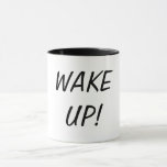 Caneca Acordar preto branco<br><div class="desc">Acordar preto,  caneca branca.</div>