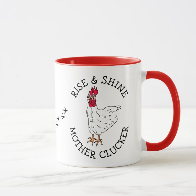 Caneca Acorde e Brilhe Mãe Galinha Humor Engraçado de Gal (Direita)