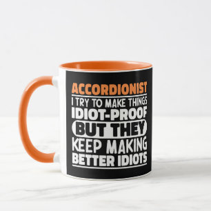 Caneca Acordeonista Tenta Fazer as Coisas Tocador de Acor