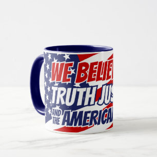 Caneca Acreditamos na Justiça da Verdade e no Modo Ameri