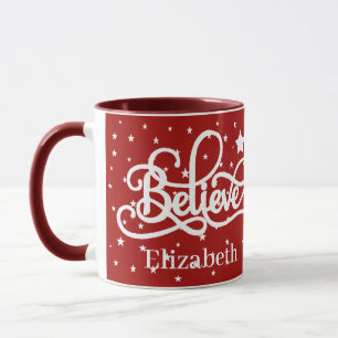Caneca Acredite e estrelas personalizadas