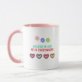 Caneca Acredite em Deus Ele está em Toda Parte Tipografia