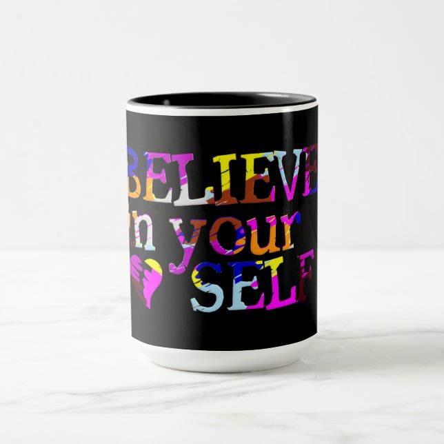 Caneca Acredite em si mesmo nome personalizado (Centro)