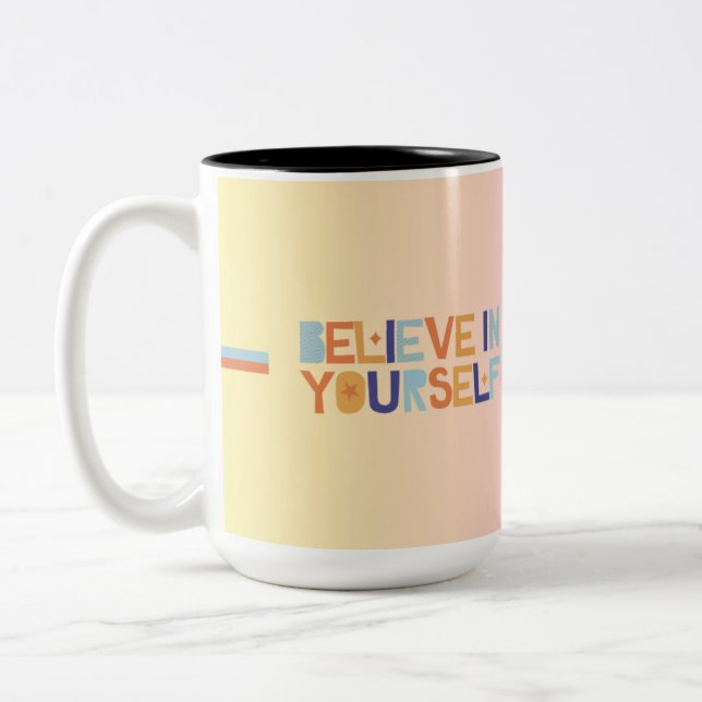 Caneca Acredite Em Você | Xícara De Café Motivacio (Esquerda)