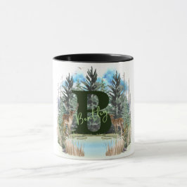 Caneca Acrilica Cervo Personalizado Monograma Letra B