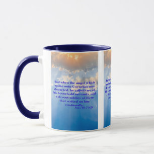 Caneca Acts 10:7 KJV Escritura De Bíblia Pic De Dois Tons